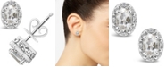 Macy's White Topaz (1-1/8 ct. t.w.) and Diamond Accent Stud Earrings in Sterling Silver